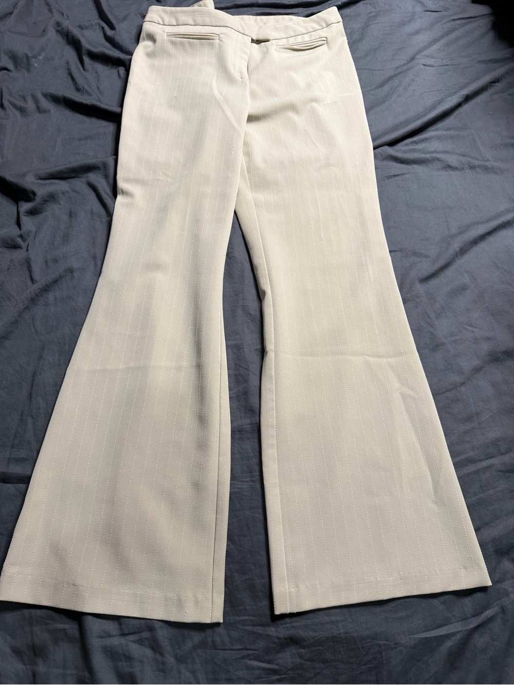 Tracy Evans Cream Pinstripe Flared Trousers